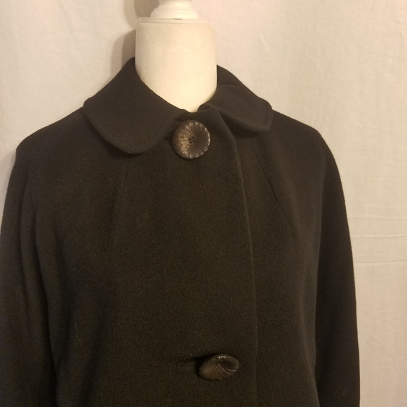 Cashmere Vintage Black Winter Coat - Picture 11 of 15